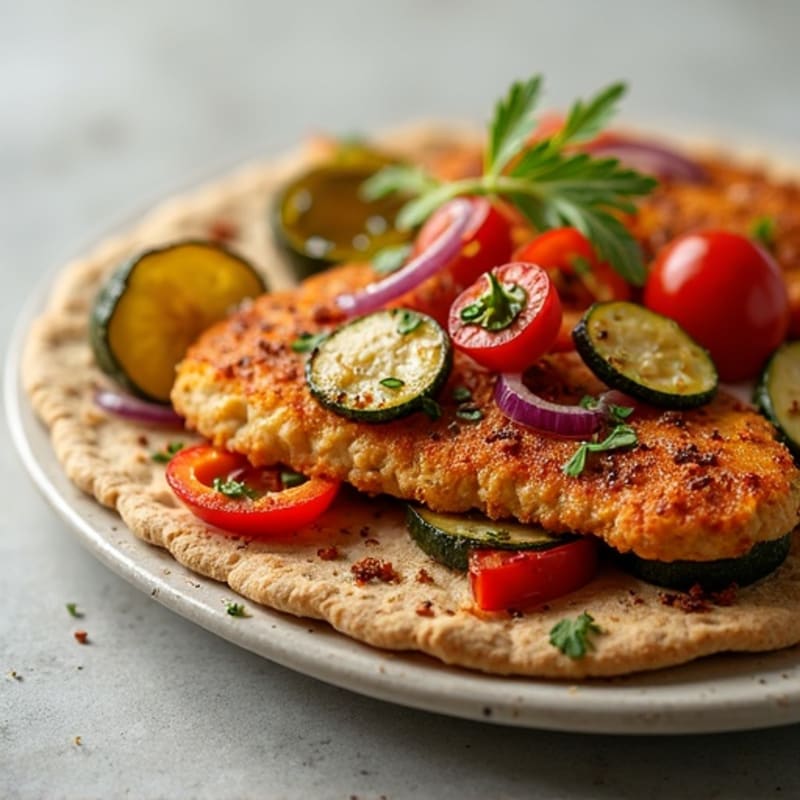 Crispy Chicken & Roasted Vegetable Flatbread
