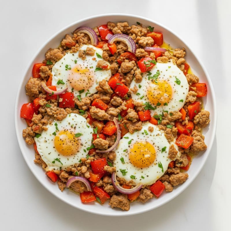 Sheet Pan Baked Eggs with Roasted Vegetables