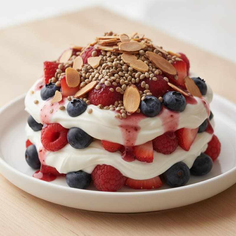 Greek Yogurt Protein Parfait with Mixed Berries