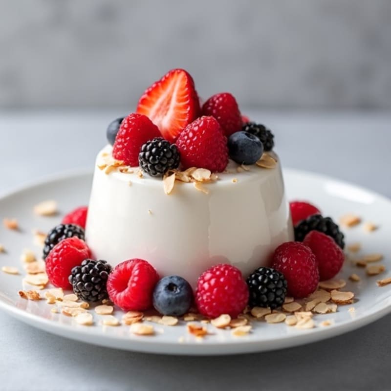 Greek Yogurt Protein Mousse with Mixed Berries