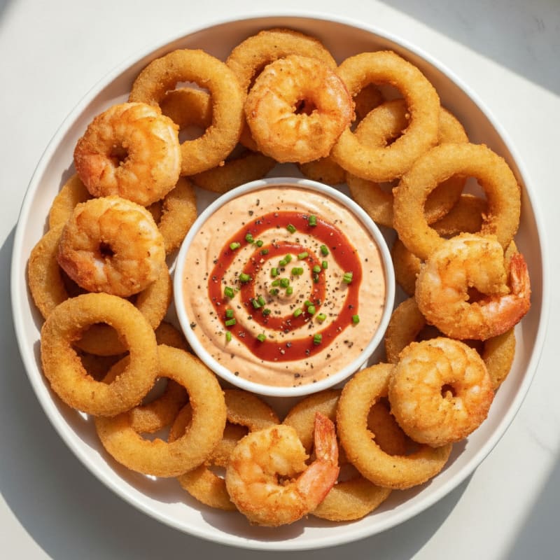 Beer-Battered Onion Rings with Zesty Dip