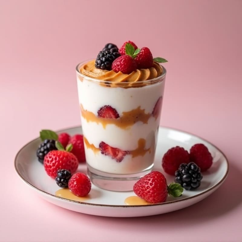 Creamy Greek Yogurt Protein Parfait with Almond Butter and Berries