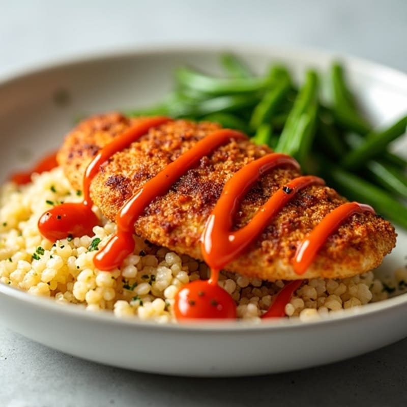 Crispy Baked Ginger-Garlic Chicken with Sweet Chili Sauce