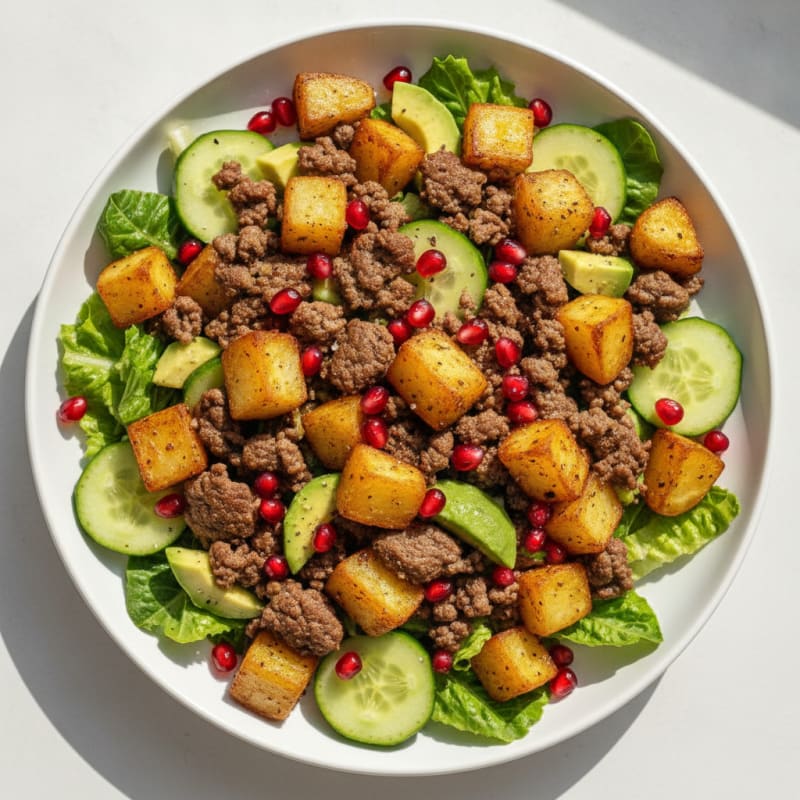 Minced Beef and Roasted Potato Salad