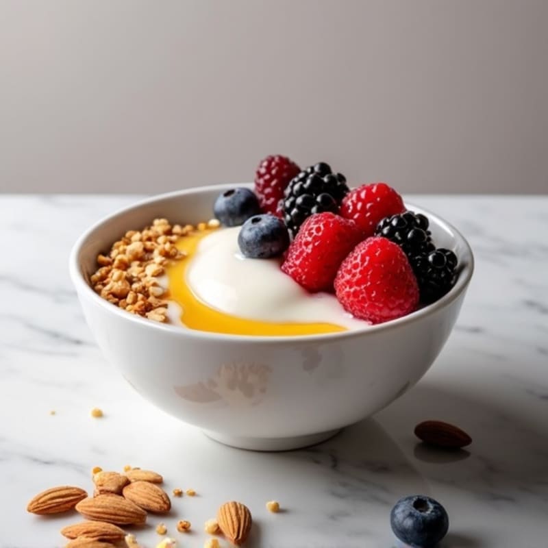 Silky Greek Yogurt Protein Bowl with Mixed Berries
