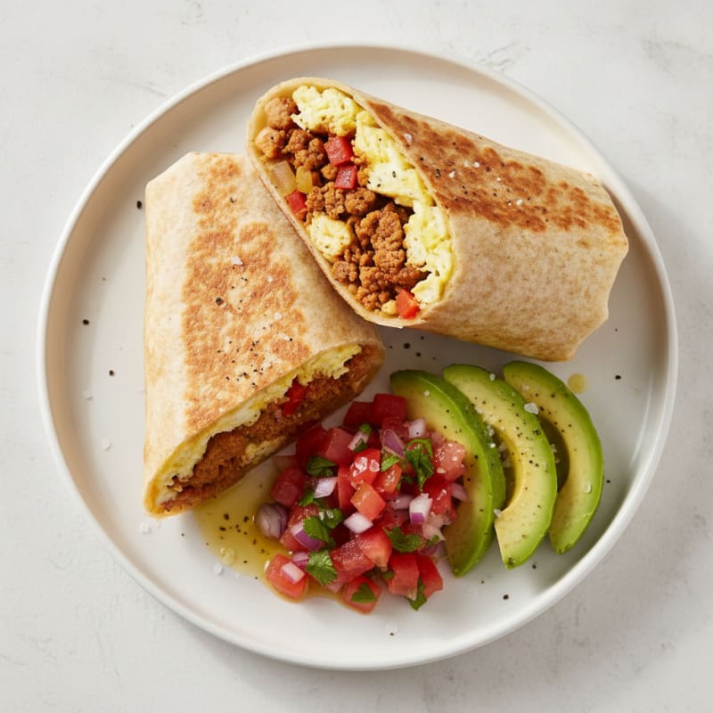 Loaded Breakfast Burrito with Chorizo