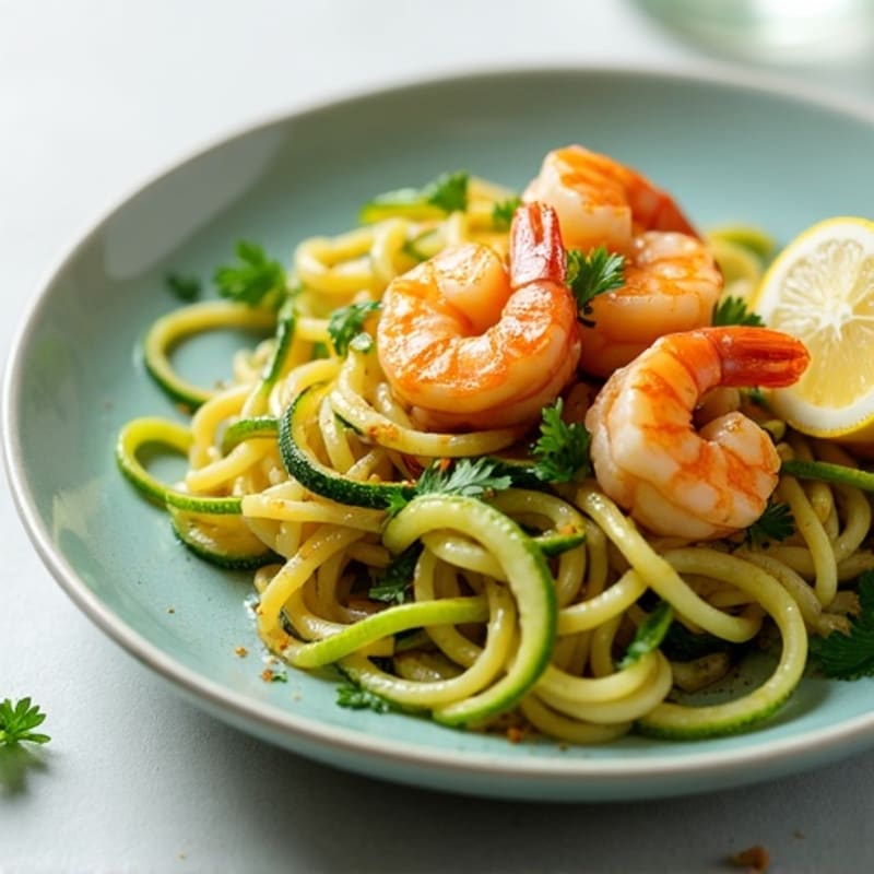 Garlic Butter Shrimp with Fresh Zucchini Noodles