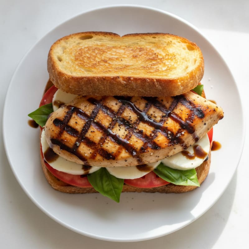 Grilled Balsamic Caprese Chicken Sandwich