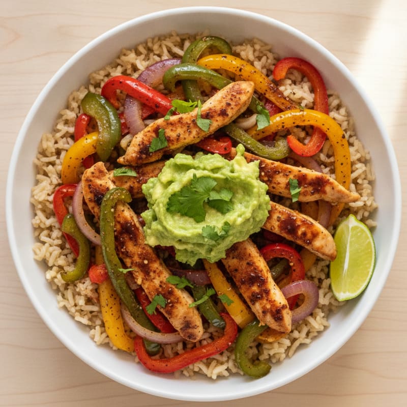 Chicken Fajita Bowl with Roasted Peppers