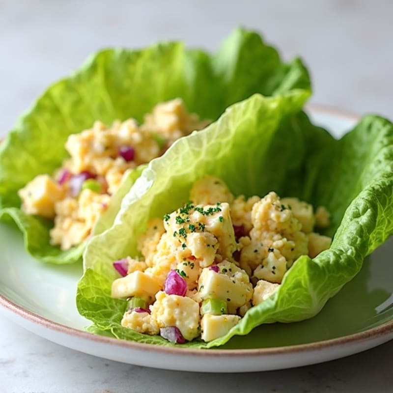 Creamy Greek Yogurt Egg Salad Lettuce Wraps