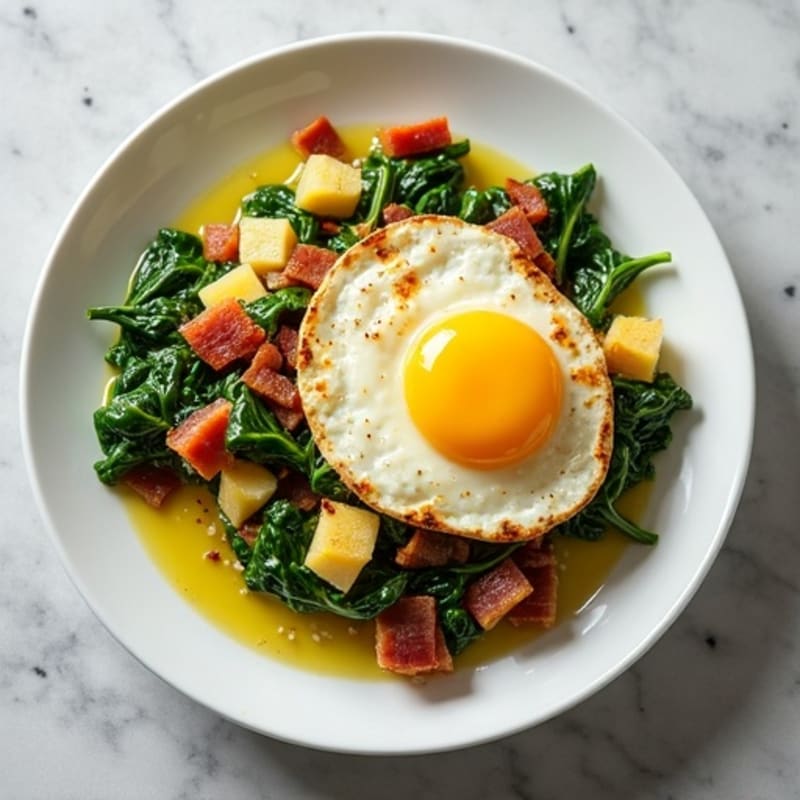 Egg White Scramble with Spinach and Turkey Bacon