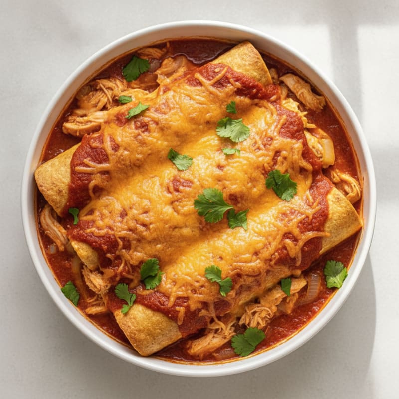 Chicken Enchiladas with Red Chili Sauce