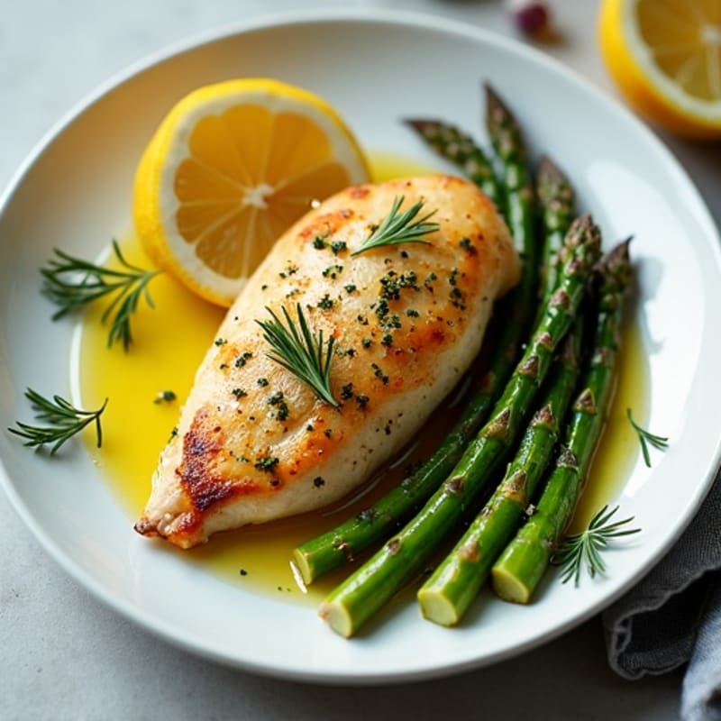 Lemon-Herb Roasted Chicken with Crispy Asparagus