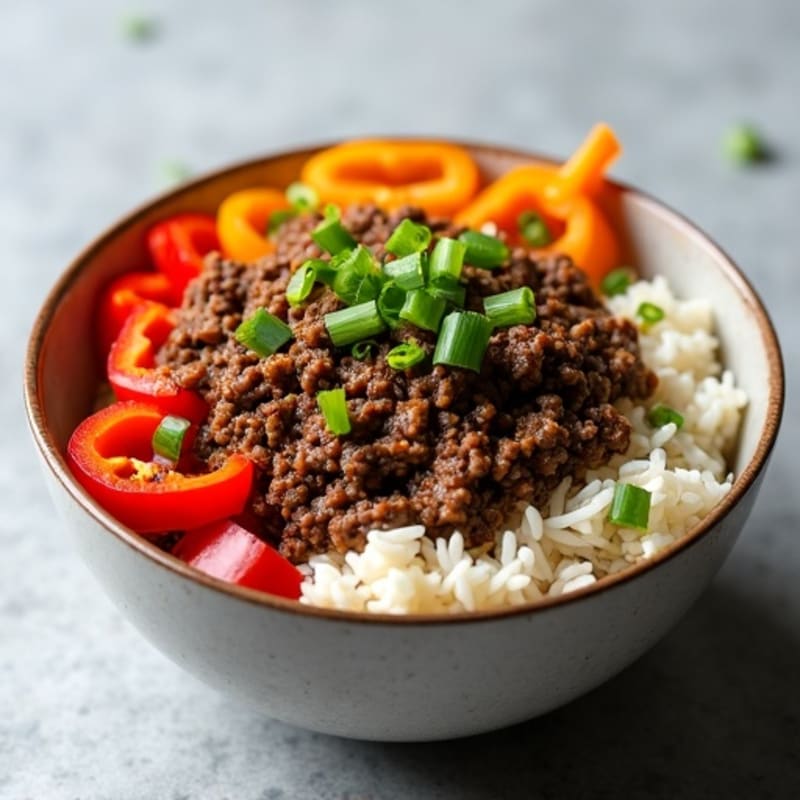 Ginger-Garlic Ground Beef Rice Bowl