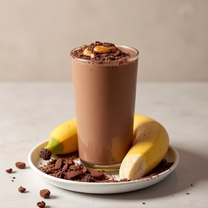 Chocolate Almond Protein Smoothie with Almond Milk