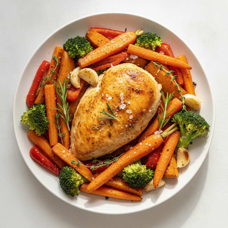 Herb-Roasted Chicken with Roasted Vegetables
