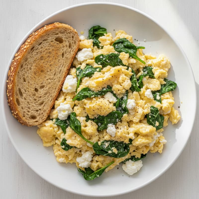 Quick Scrambled Eggs with Spinach