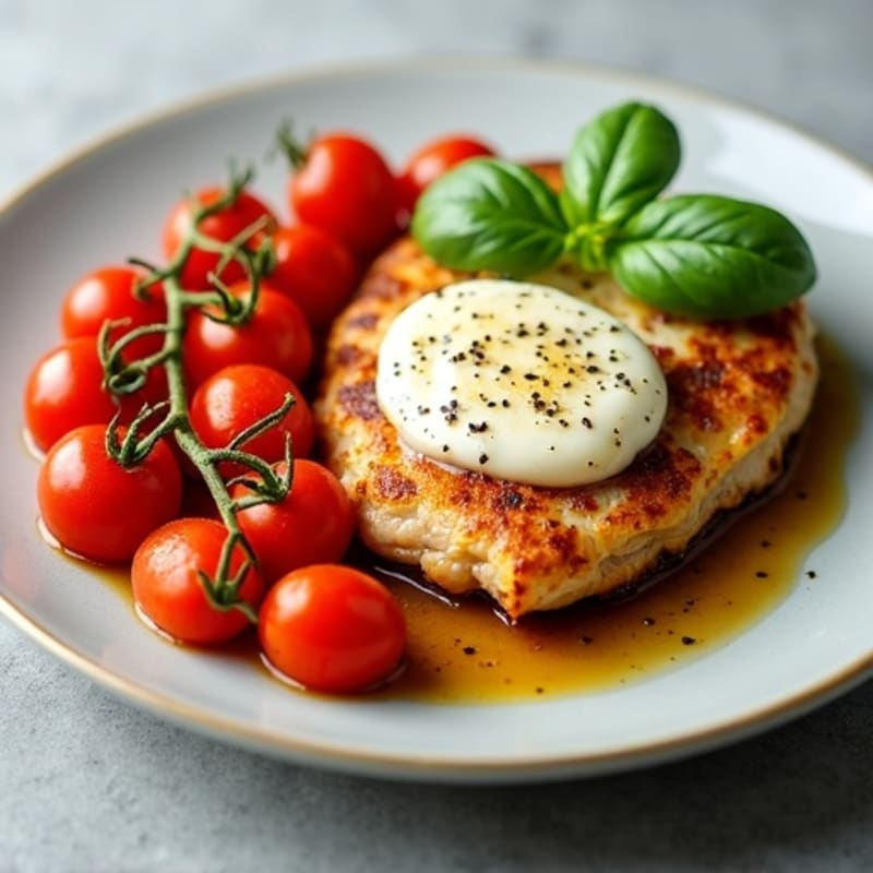 Sheet Pan Chicken with Roasted Tomatoes, Melty Mozzarella, and Fresh Basil