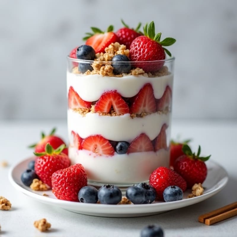 Silky Greek Yogurt Protein Parfait with Mixed Berries