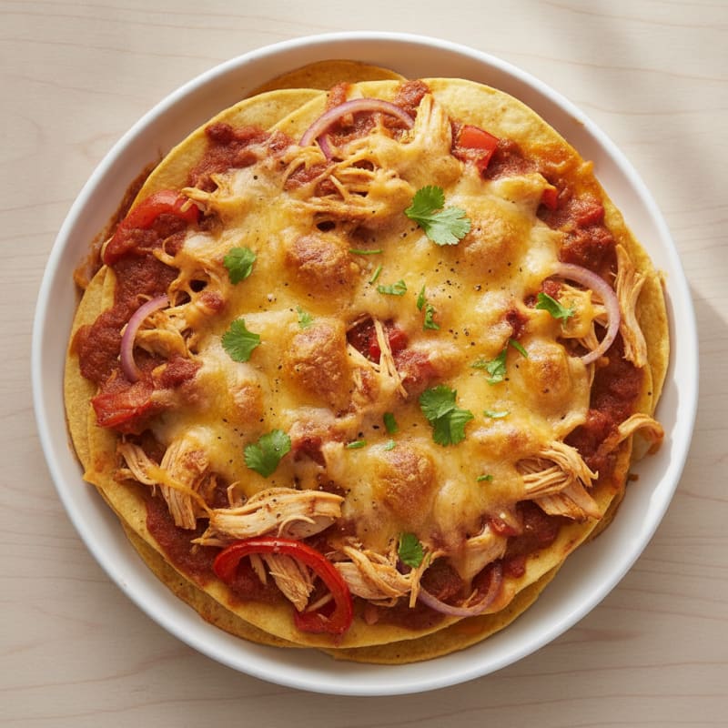 Chicken and Cheese Enchilada Bake