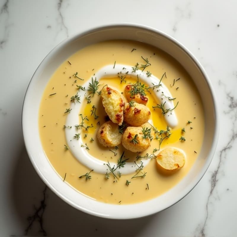 Creamy Roasted Garlic Cauliflower Potato Soup