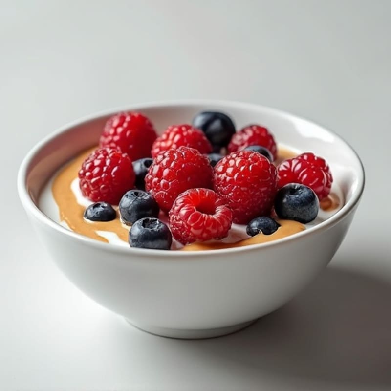 Greek Yogurt Protein Bowl with Mixed Berries and Almond Butter