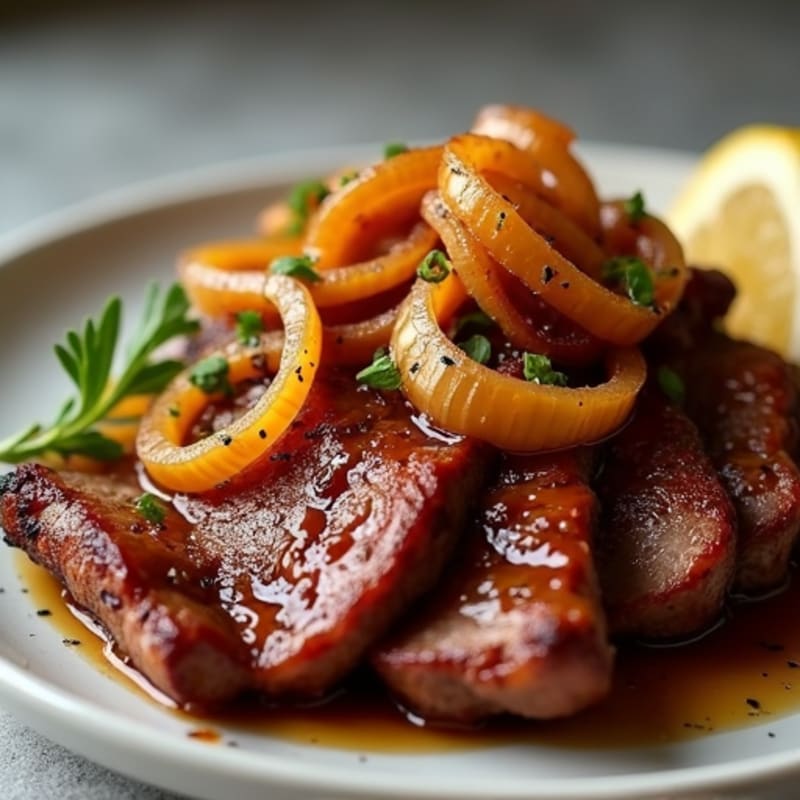 Slow-Roasted Smoky Brisket with Sweet Onion Glaze