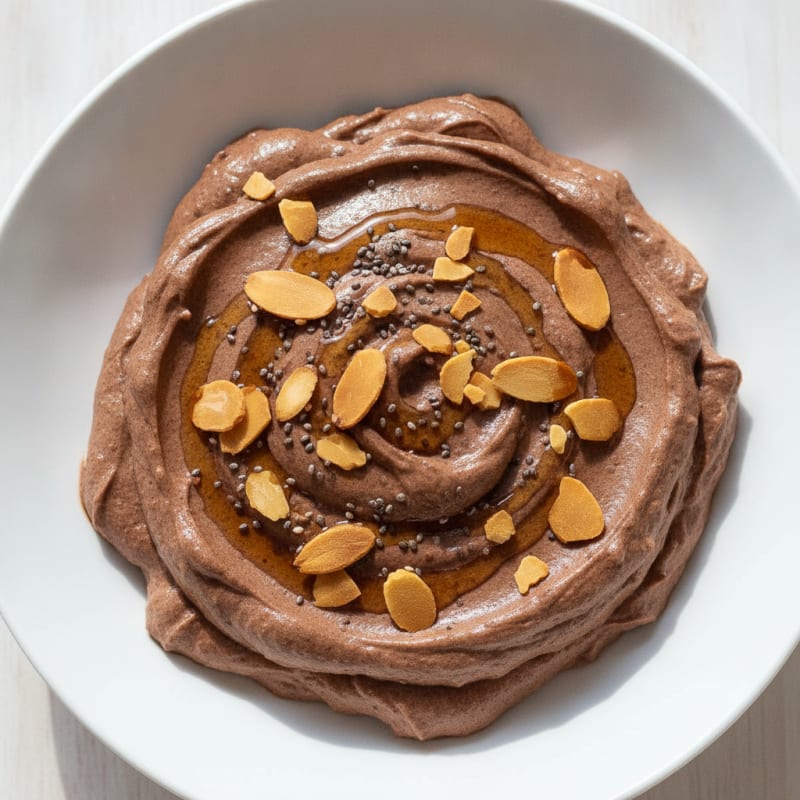 Silky Chocolate Protein Pudding with Almonds