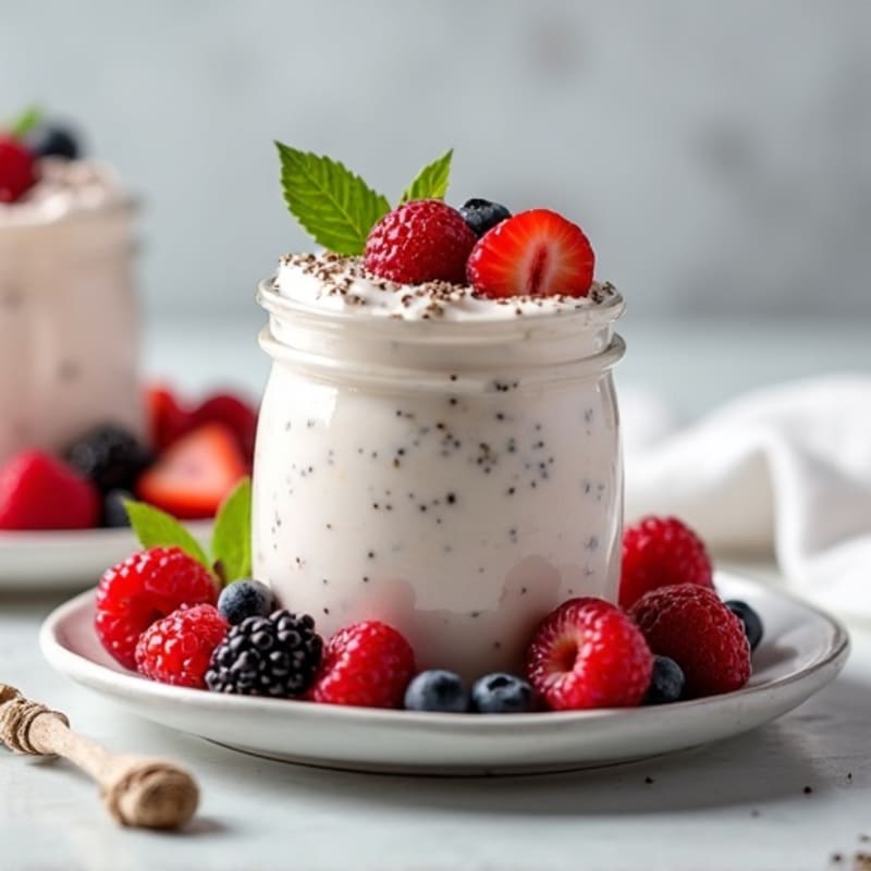 Silky Greek Yogurt Protein Mousse with Berries