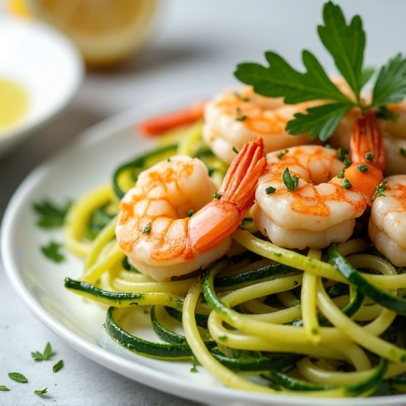 Lemon-Garlic Butter Shrimp with Herb Zucchini Noodles