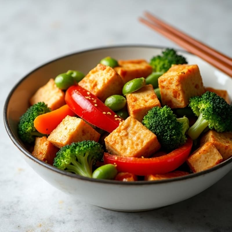 Quick Crispy Tofu Stir-Fry with Fresh Vegetables