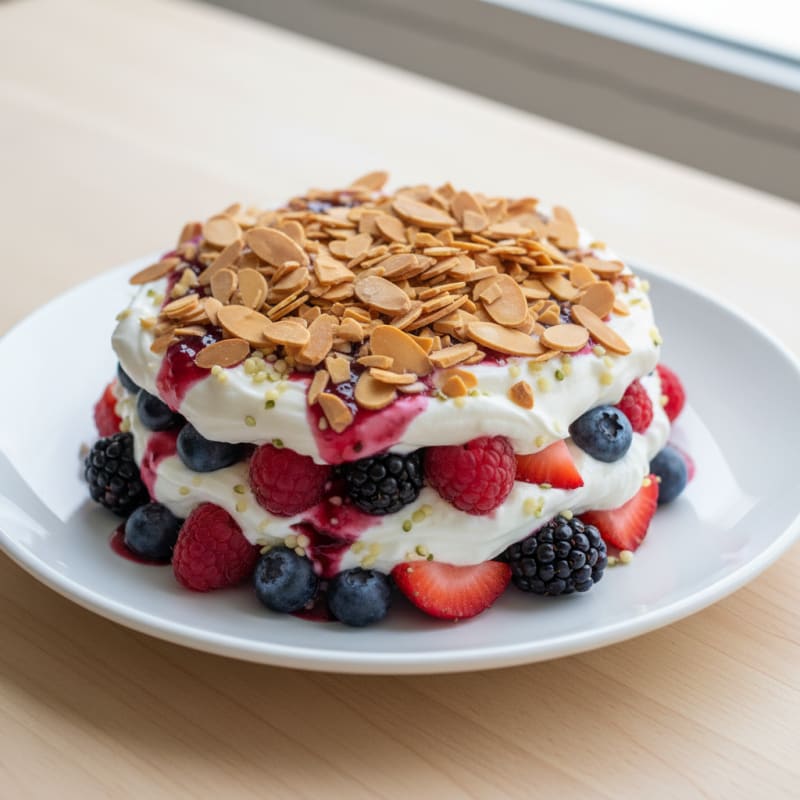 Greek Yogurt Protein Parfait with Mixed Berries
