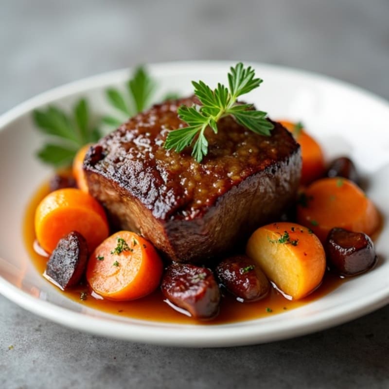 Slow-Braised Short Ribs with Roasted Root Vegetables