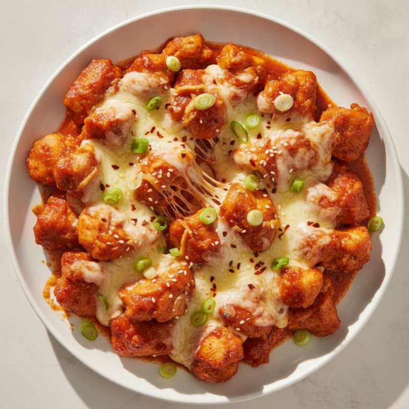 Korean Fire Chicken with Cheese