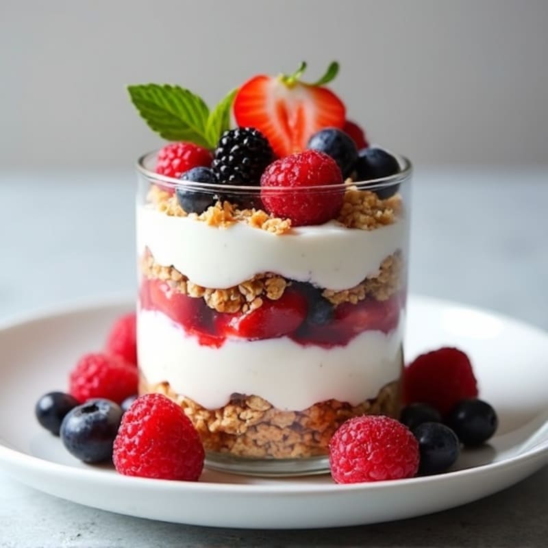 Greek Yogurt Protein Parfait with Mixed Berries