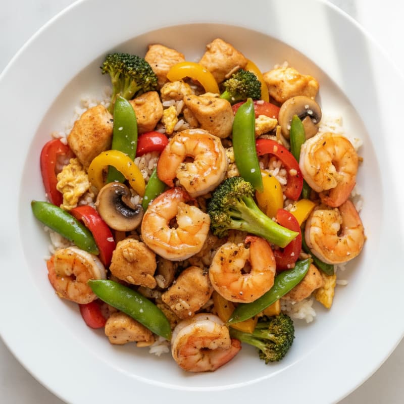 Chicken and Shrimp Blackstone Stir-Fry