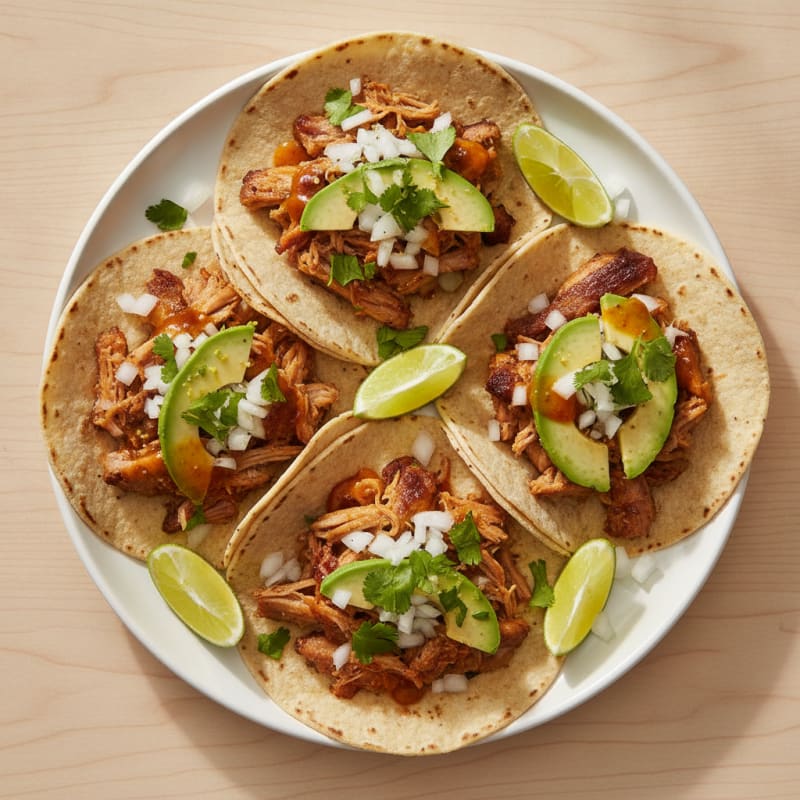 Slow-Cooked Pork Carnitas Street Tacos
