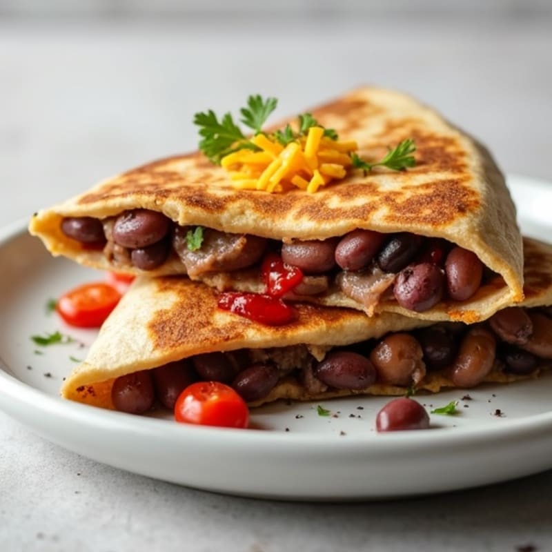 Crispy Lean Steak and Black Bean Whole Wheat Quesadillas