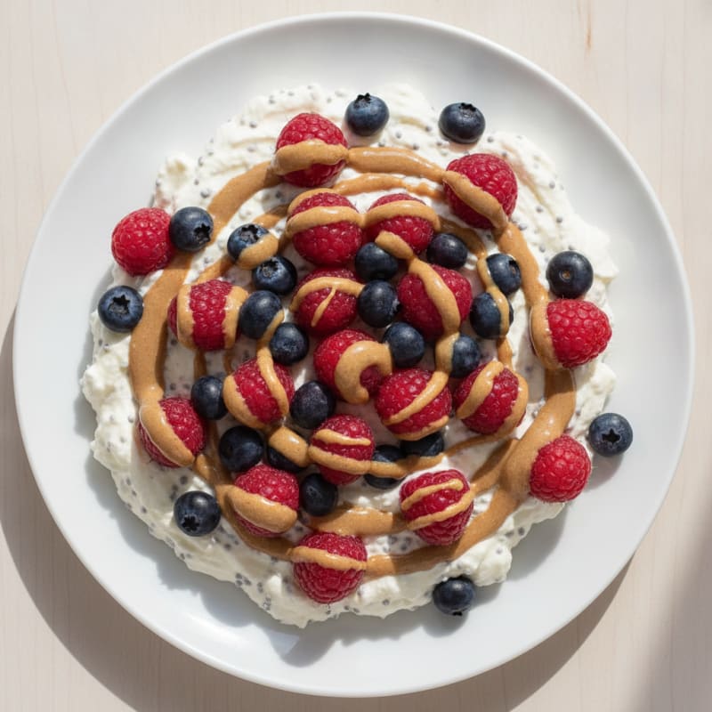 Silky Greek Yogurt Protein Mousse with Mixed Berries