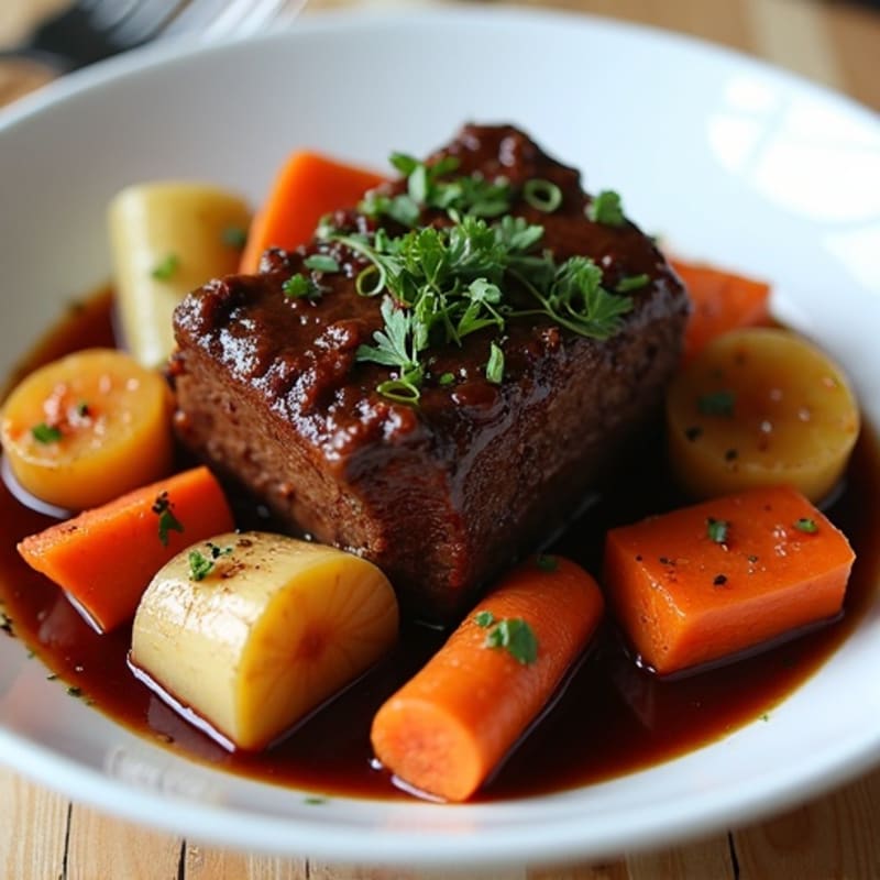Red Wine Braised Short Ribs with Root Vegetables