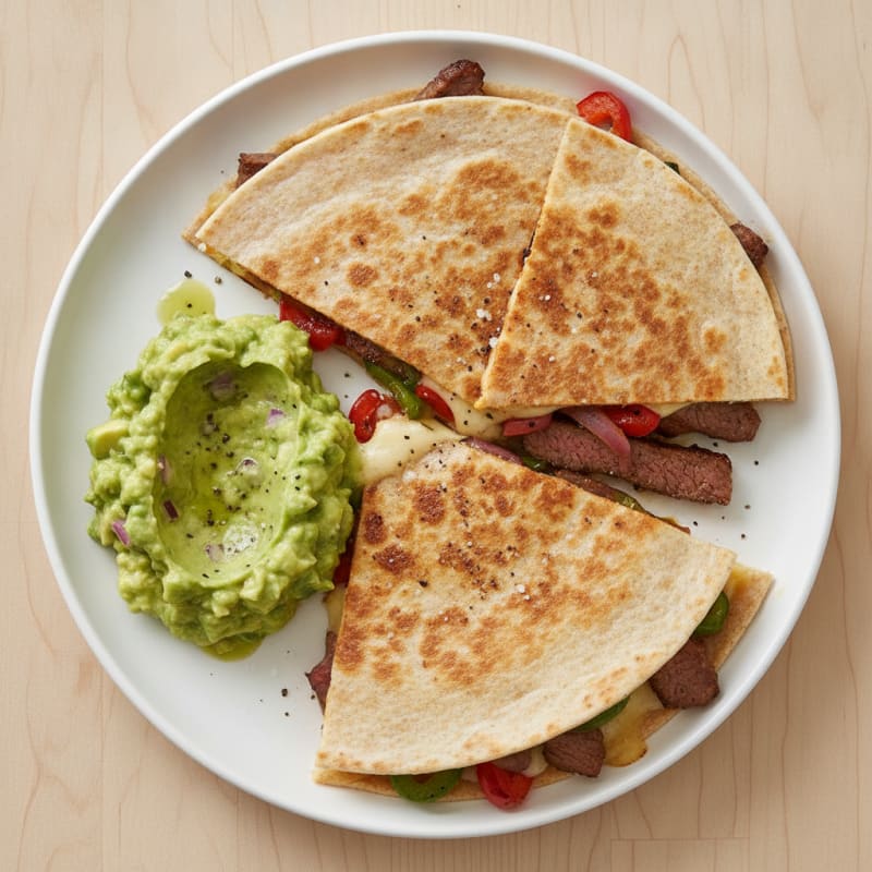 Carne Asada Quesadillas with Guacamole