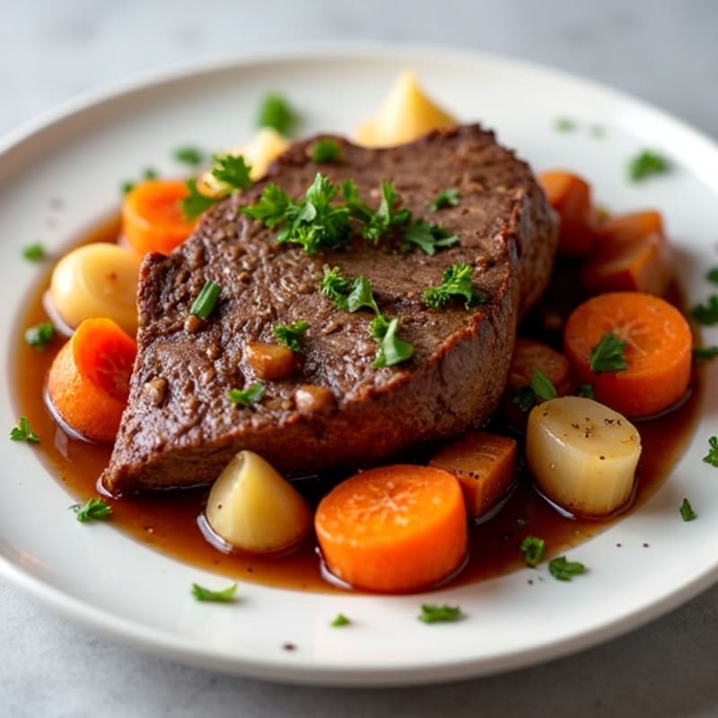 Slow-Cooked Tender Beef Pot Roast with Roasted Root Vegetables