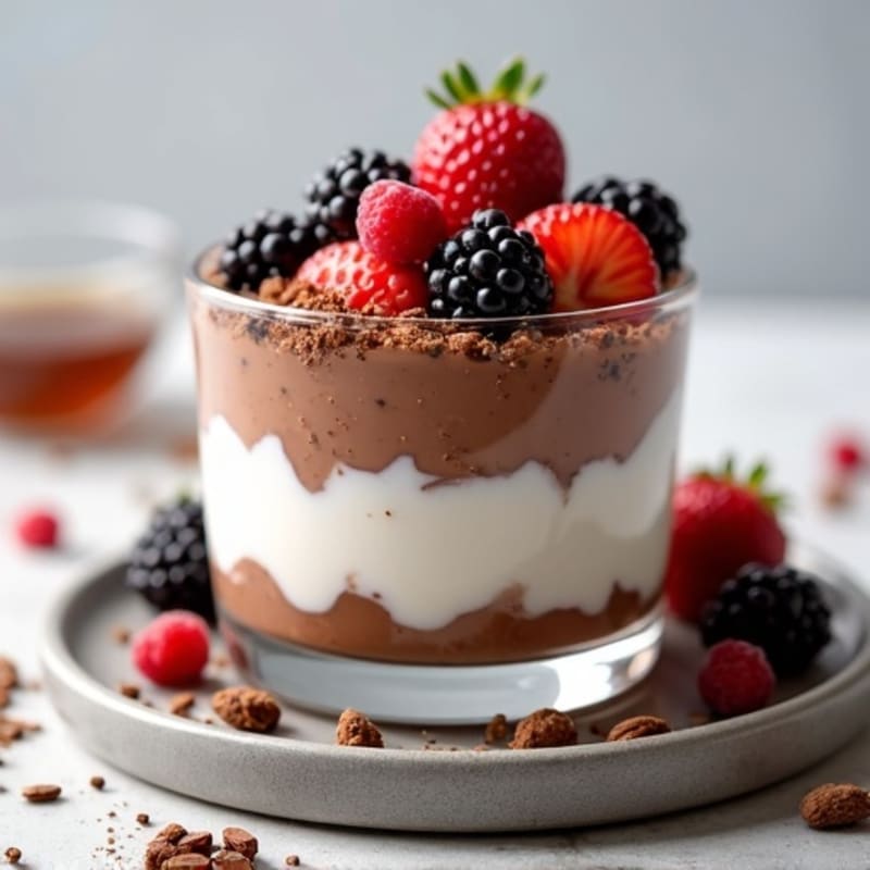 Silky Chocolate Protein Greek Yogurt Parfait