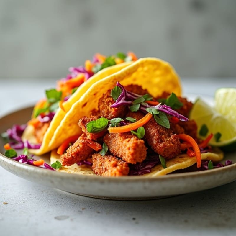 Crispy Jackfruit Tacos with Fresh Slaw