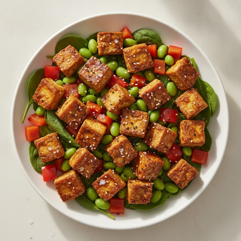 Pan-Seared Tofu and Tempeh Power Bowl
