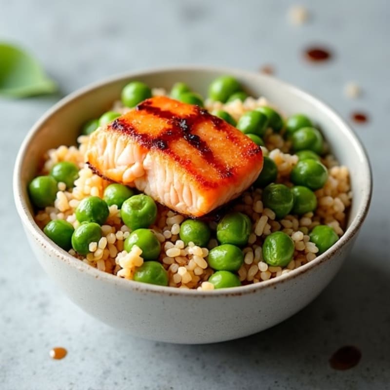 Seared Salmon with Sesame-Ginger Rice Bowl