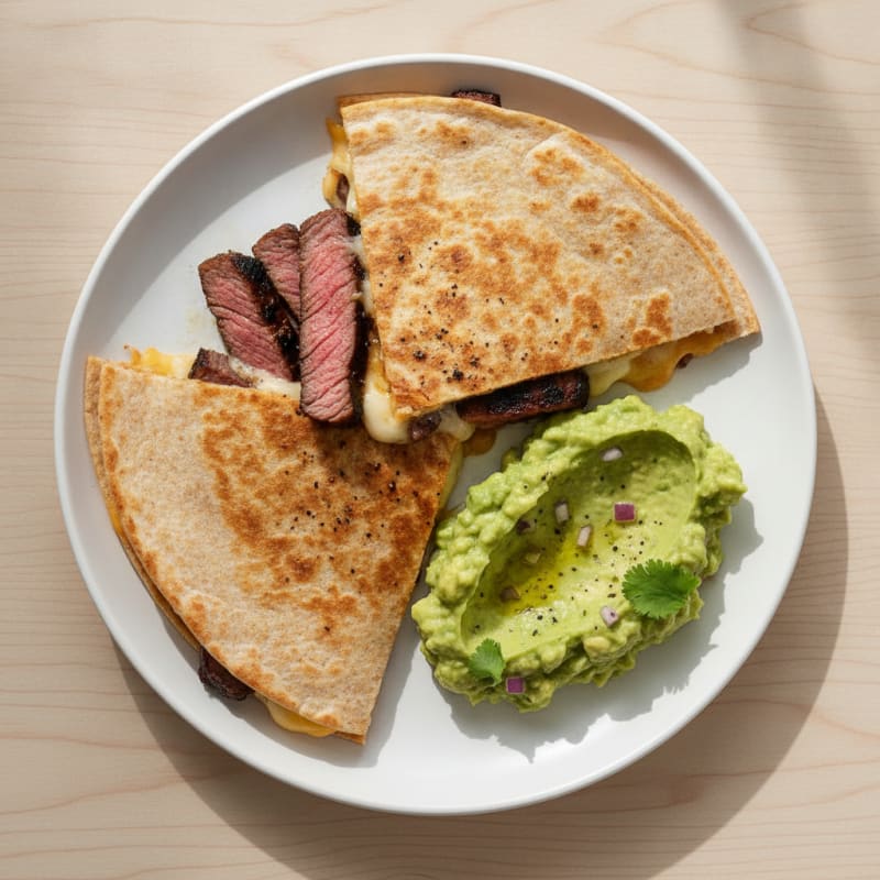 Carne Asada Quesadillas with Guacamole