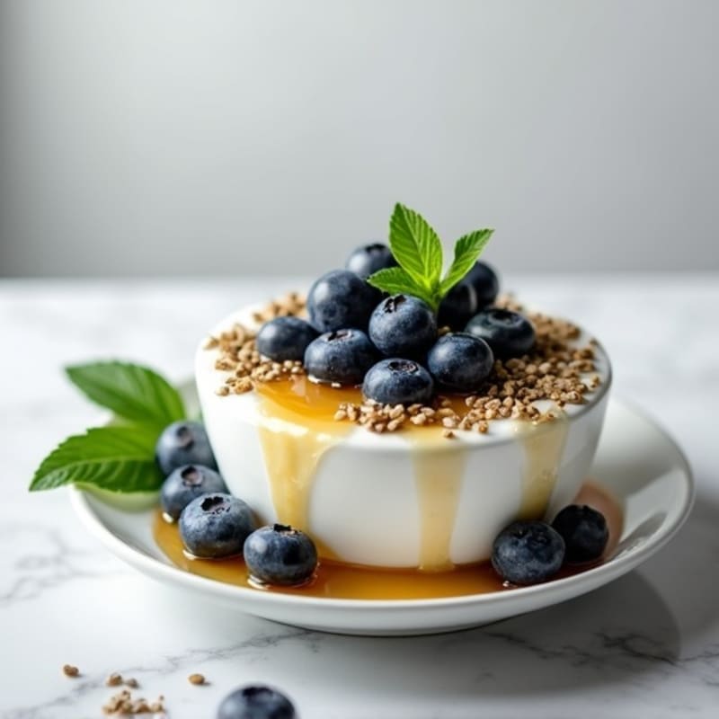 Greek Yogurt with Hemp Seeds and Blueberries
