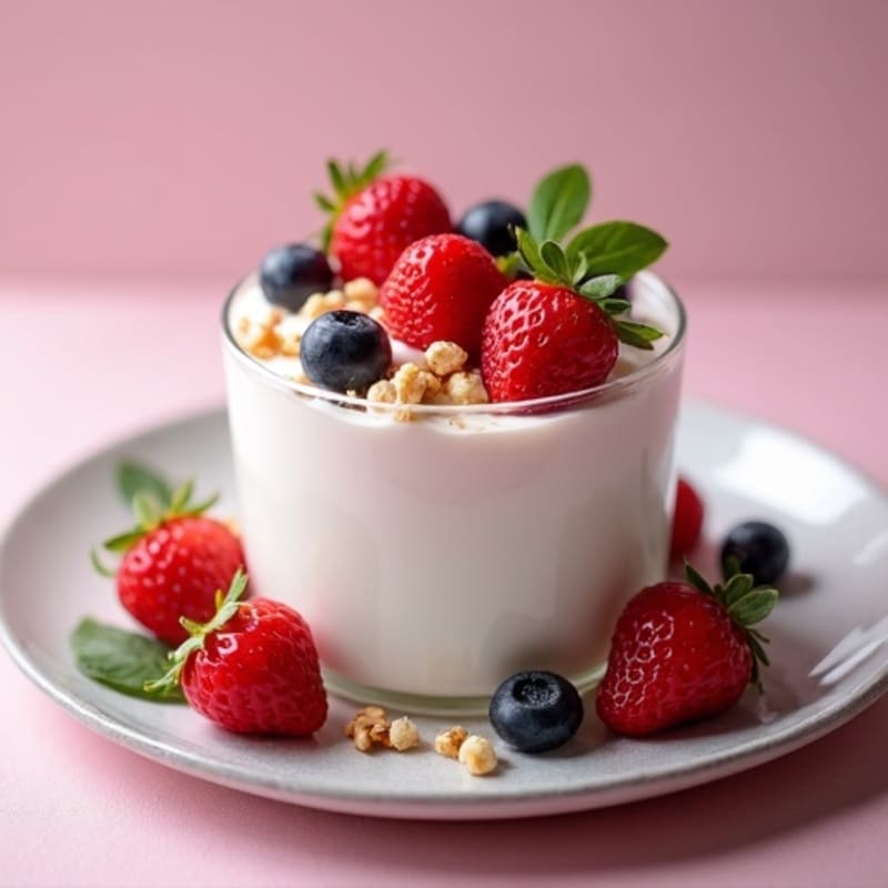 Silky Greek Yogurt Protein Mousse with Mixed Berries
