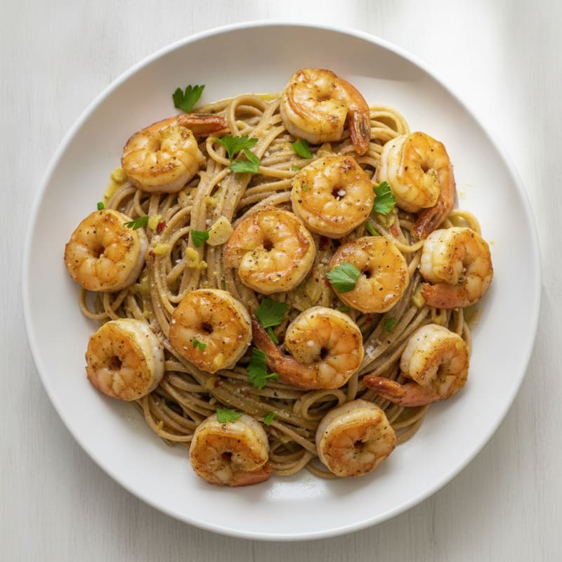 Garlic Butter Shrimp Scampi with Linguine
